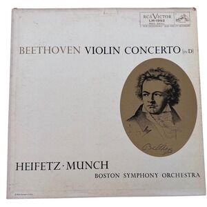 Beethoven Violin Concerto Heifetz Munch Boston Symphony RCA Victor LP LM-1992